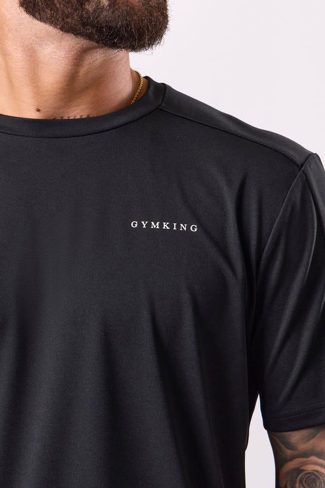Gym King GYM KING Men's Core Plus Colour Block Tee Black/ Graphite in Black - 2