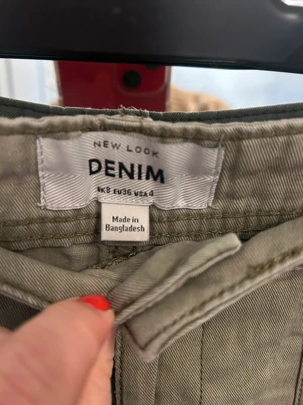 New Look New Look Denim Green Cargo Pants Size 8 Excellent Condition