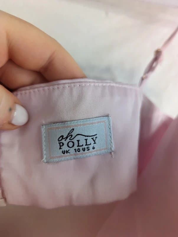 Oh Polly Excellent condition beautiful oh Polly baby pink rose satin bra let crop top size 10
