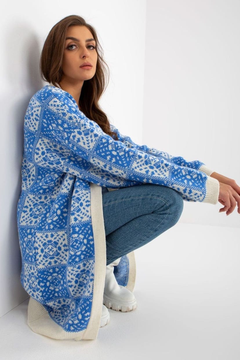 Love Lace Love Lace Women's Unbuttoned Long Sleeve Cardigan Style 170809 in Blue - 1