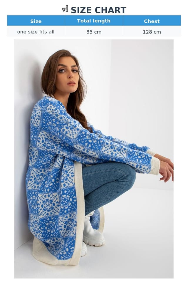 Love Lace Love Lace Women's Unbuttoned Long Sleeve Cardigan Style 170809 in Blue - 3