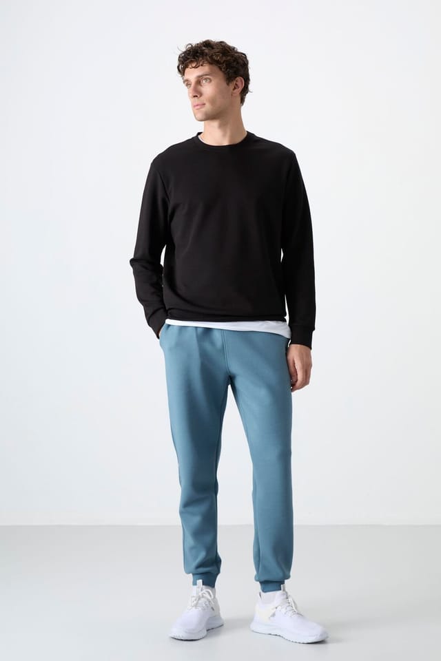 Tommy Life Tommy Life Men's Slim Jogger Sweatpants in Mid Blue - 2