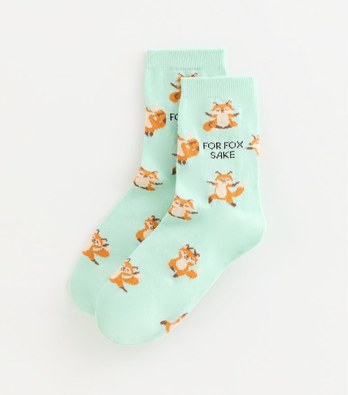 New Look Mint Green 'For Fox Sake' Sock New Look