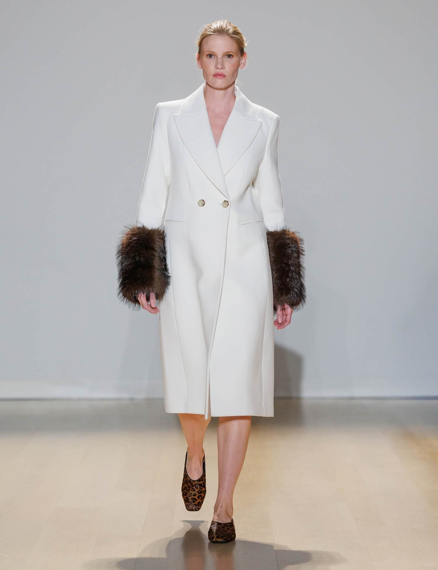 Marks & Spencer M&S Double Breasted Longline Overcoat Ivory