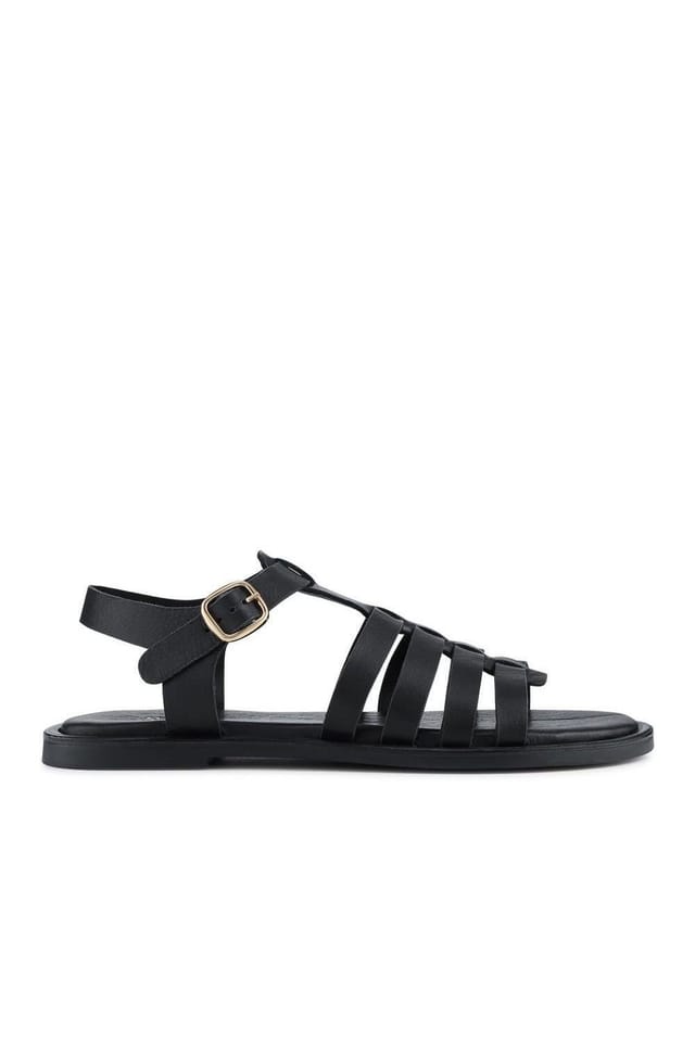 Jones Bootmaker Jones Bootmaker Women's Hera Leather Strappy Buckled Sandals in Black - 2