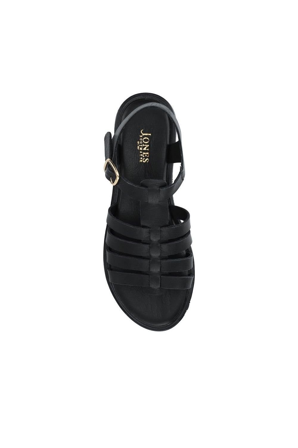 Jones Bootmaker Jones Bootmaker Women's Hera Leather Strappy Buckled Sandals in Black - 4