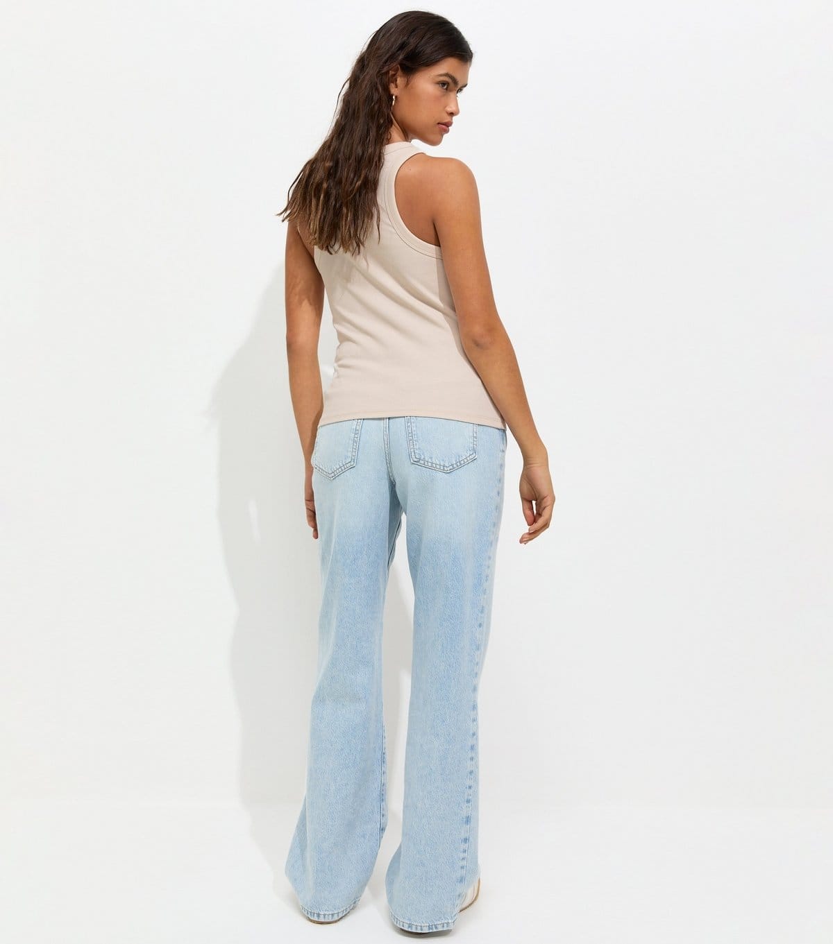 New Look Women's Cream Cotton Rich Racer Back Ribbed Vest Top New Look - 4