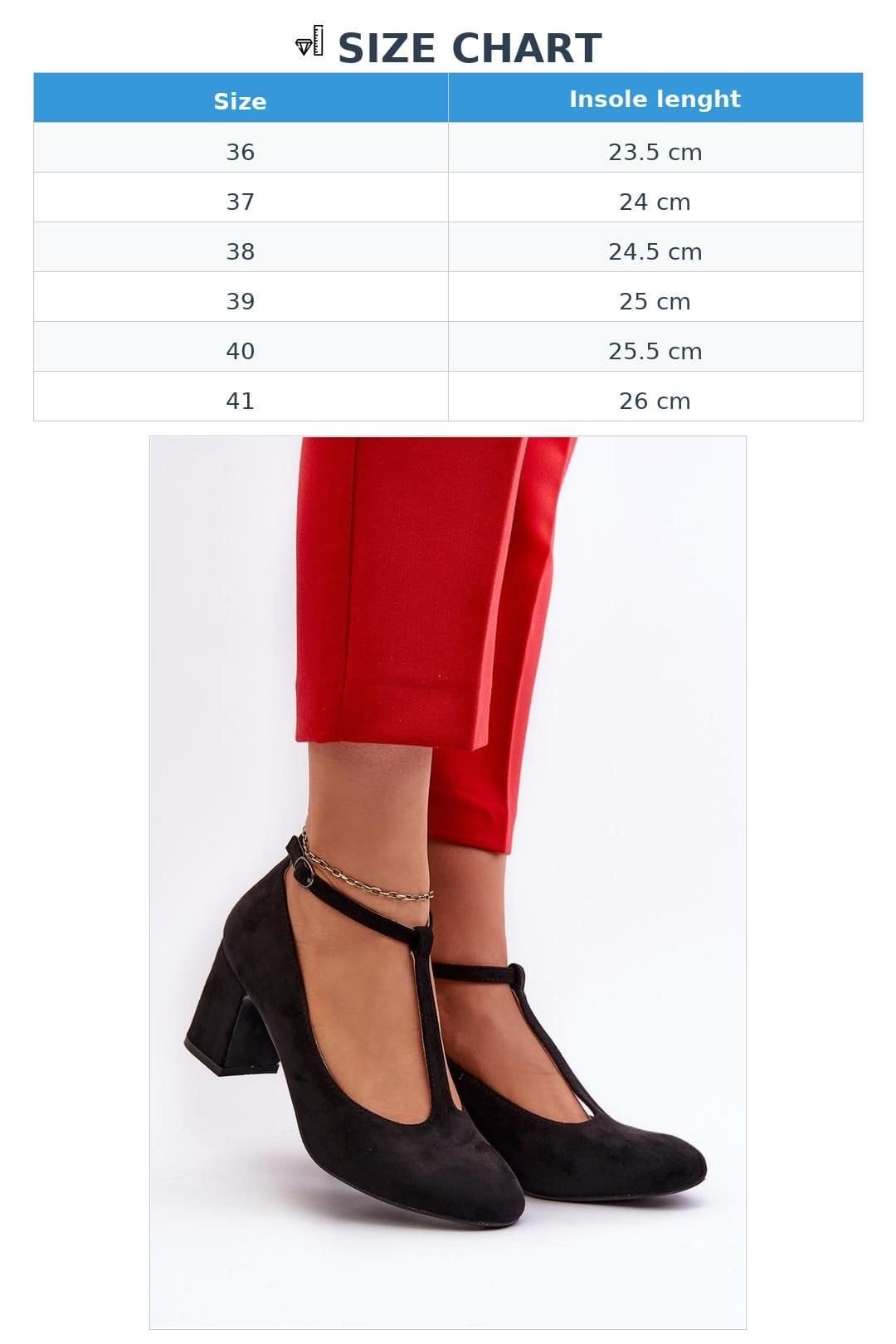 Love Lace Love Lace Women's Block Heel Suede Pumps with Front Strap & Buckle Fit Comfort in Black - 4