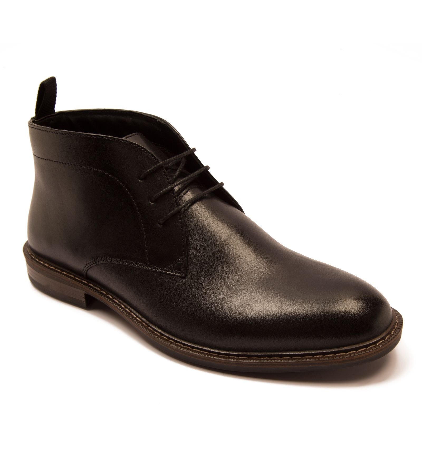Thomas Crick Thomas Crick Men's Hutchins' Leather Chukka Ankle Lace Up Boots in Black - 4