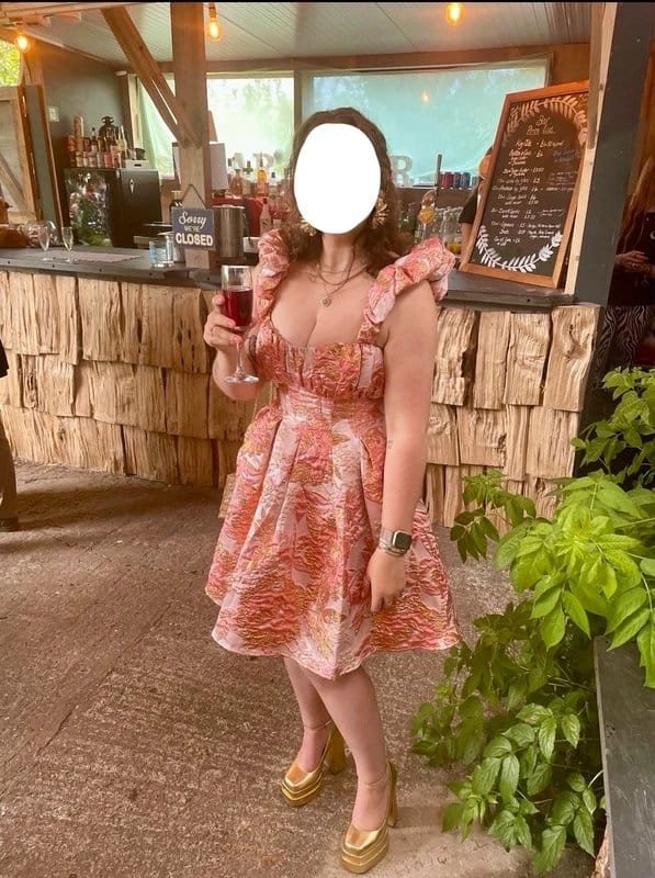 ASOS Luxe Jacquard Floral Print Midi Dress