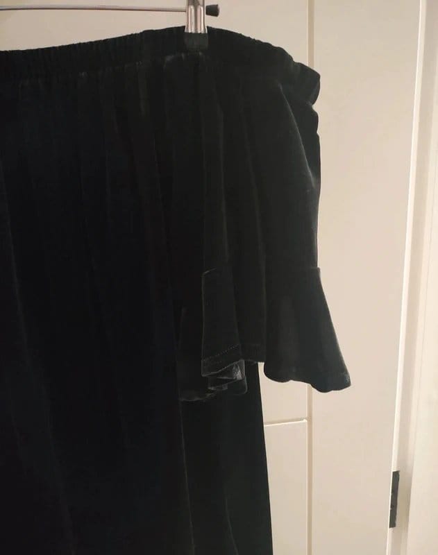 New Look Black Velvet Bardot Top