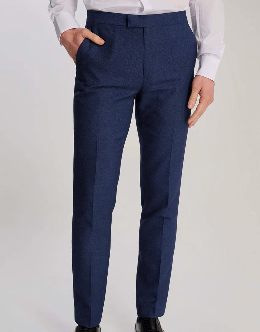 ASOS Harry Brown Archie melange slim fit suit trousers in blue - 1