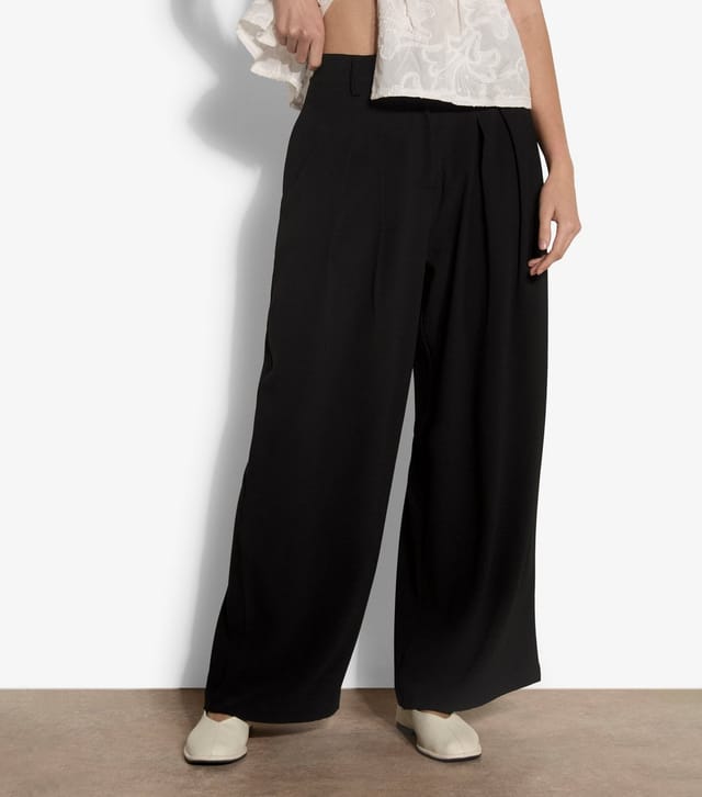 Apricot Women's Black Tailored Wide Leg Trousers Apricot New Look - 2