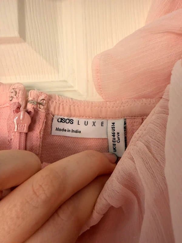 ASOS ASOS Luxe size 18 denim pink dress