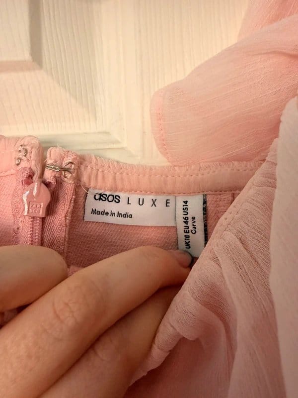 ASOS Luxe Pink Denim Midi Dress Size 18