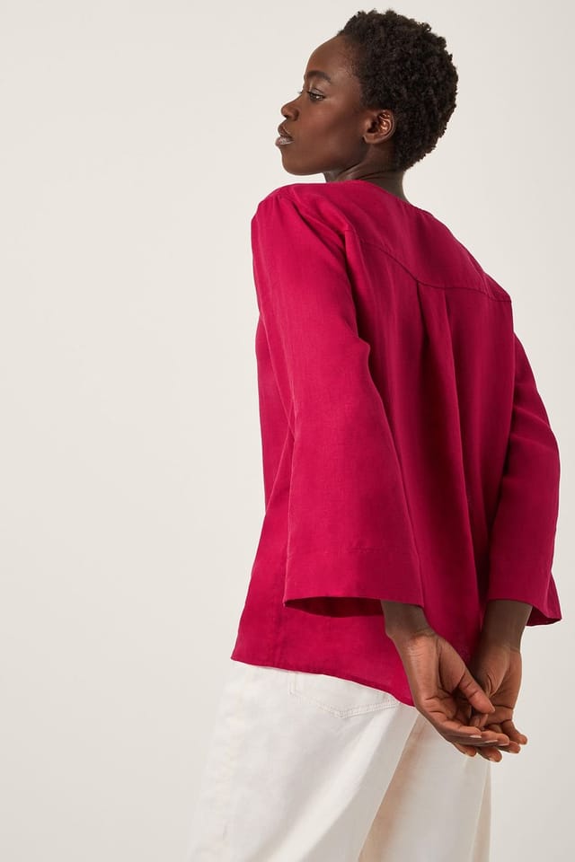 Monsoon Monsoon Women's Mischa Tie Front Tunic Top Red - 2