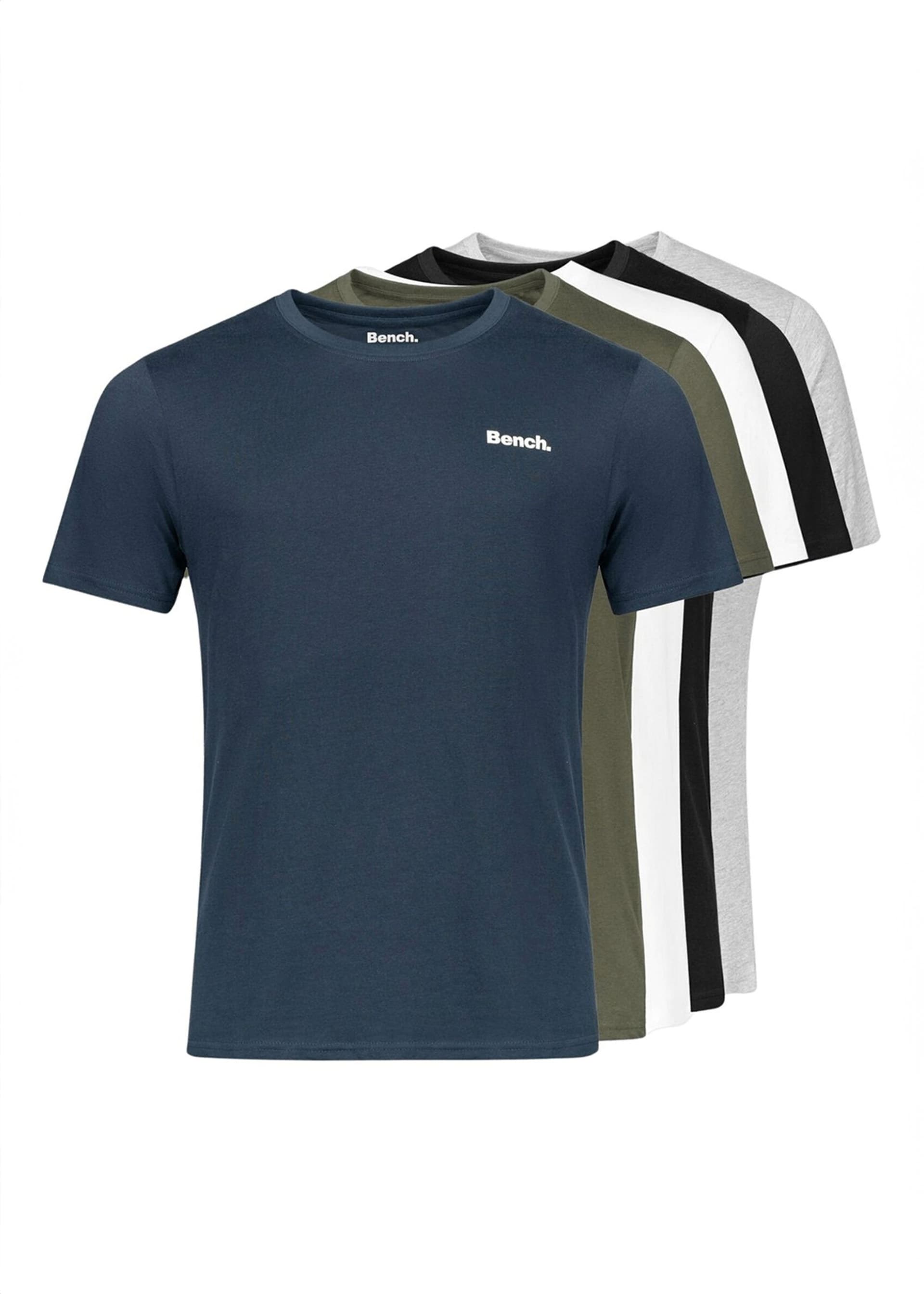 Bench Bench Men's 5 Pack Cotton 'Oliver' T-Shirts in Khaki