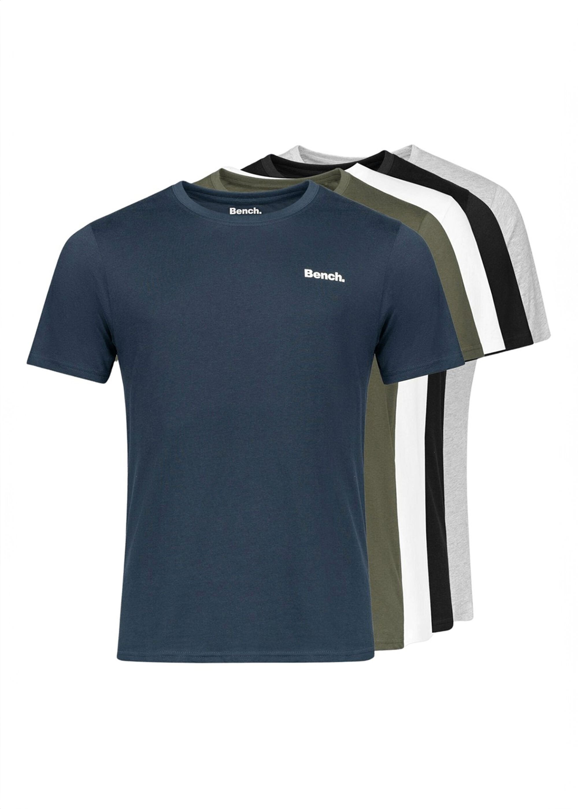 Bench Bench Men's 5 Pack Cotton 'Oliver' T-Shirts in Khaki - 2