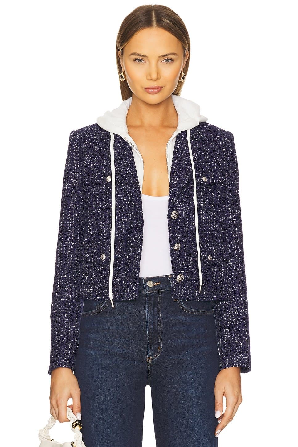 revolve Crop Tweed Dickie Blazer