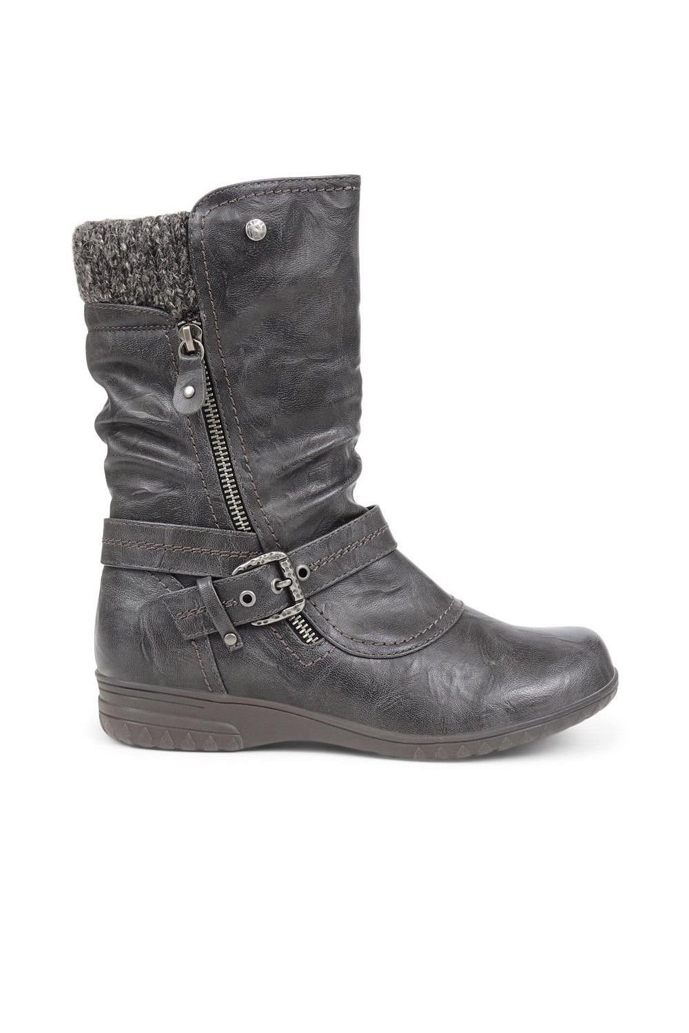 Pavers Pavers Women's Slouch Calf Boots in Grey - 2