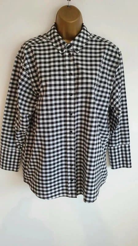 Topshop Topshop black white gingham check checkered oversized shirt