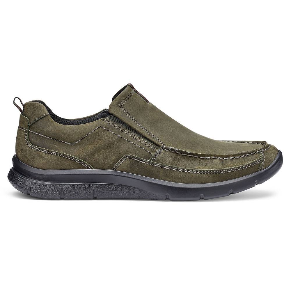 Hotter Hotter Men's 'Boost' Dual Fit Slip-On Shoes in Khaki - 4