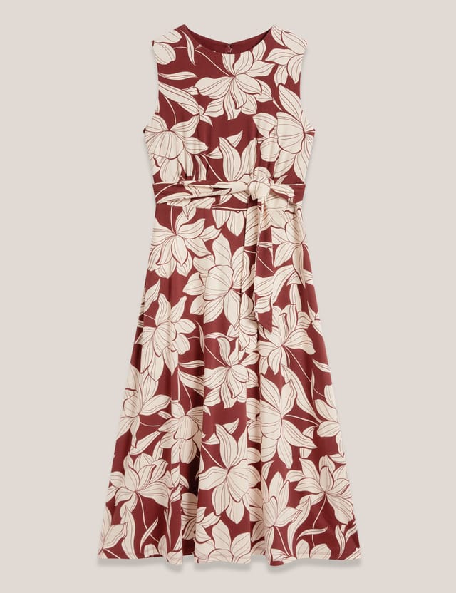 Hobbs London Hobbs London Women's Marylise Jersey Midi Dress in Chocolate - 2