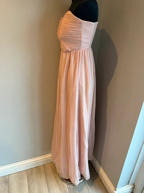 New Look New look dusky pink strapless chiffon maxi dress size 10 (ref v113) prom wedding cruise