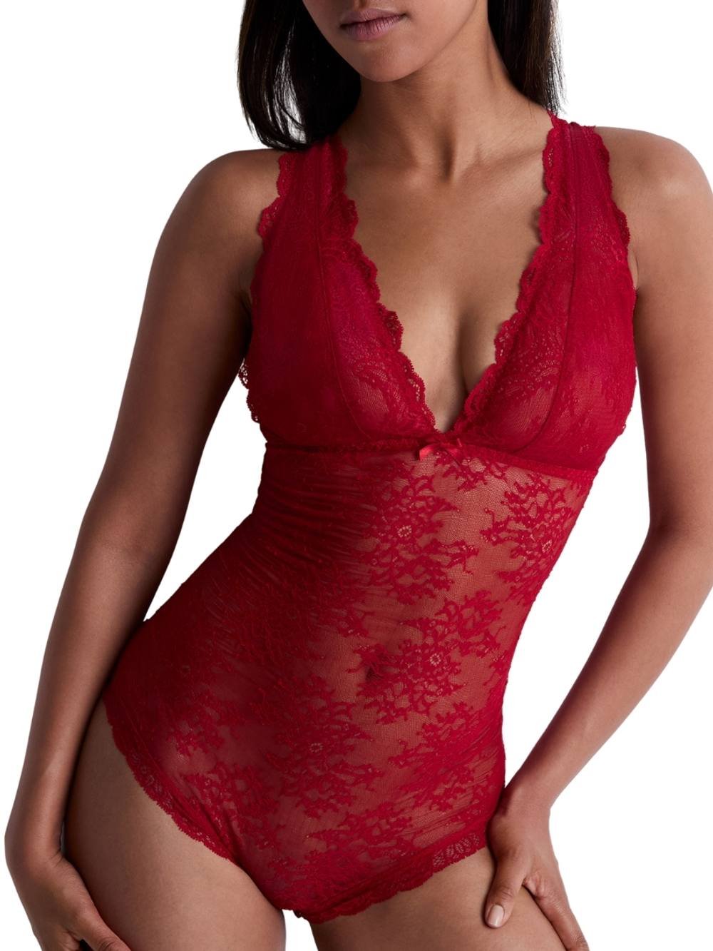 Aubade Aubade Women's Danse Des Sens Plunge Bodysuit in Red - 2