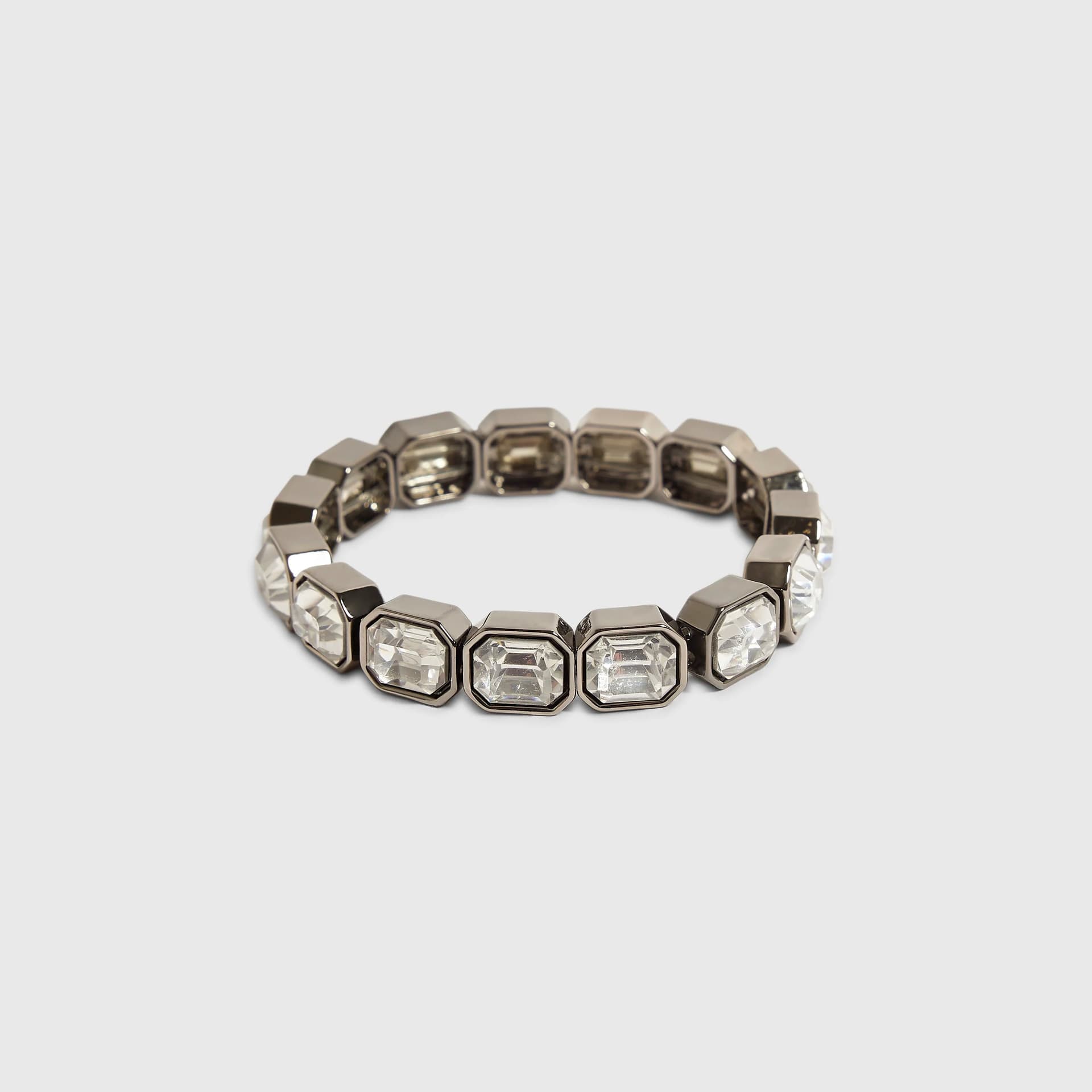 River Island River Island Womens Silver Rhinestone Stretch Bracelet