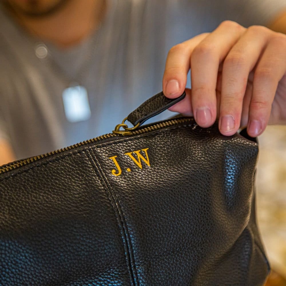 Duncan Stewart Duncan Stewart Personalised Men's Wash Bag & Face Towel Set in Black - 4