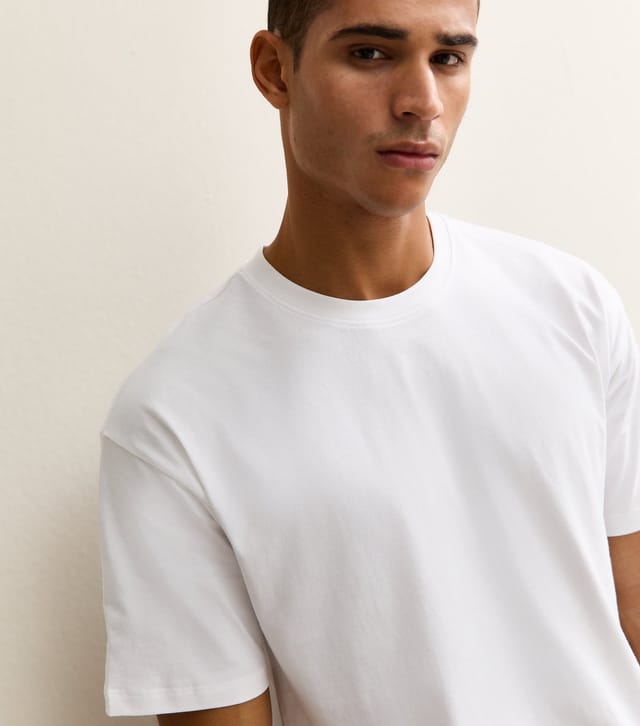 New Look Men's White Pack of 2 Oversized T-Shirts New Look - 2