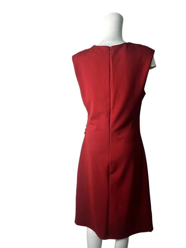 H&M H&M Sheath Dress Size L Red Ruched Sleeveless Stretch Women NEW EU 44 RRP £24.99