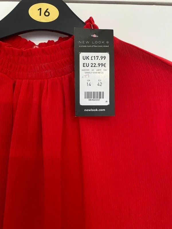 New Look New Look Red Chiffon Blouse