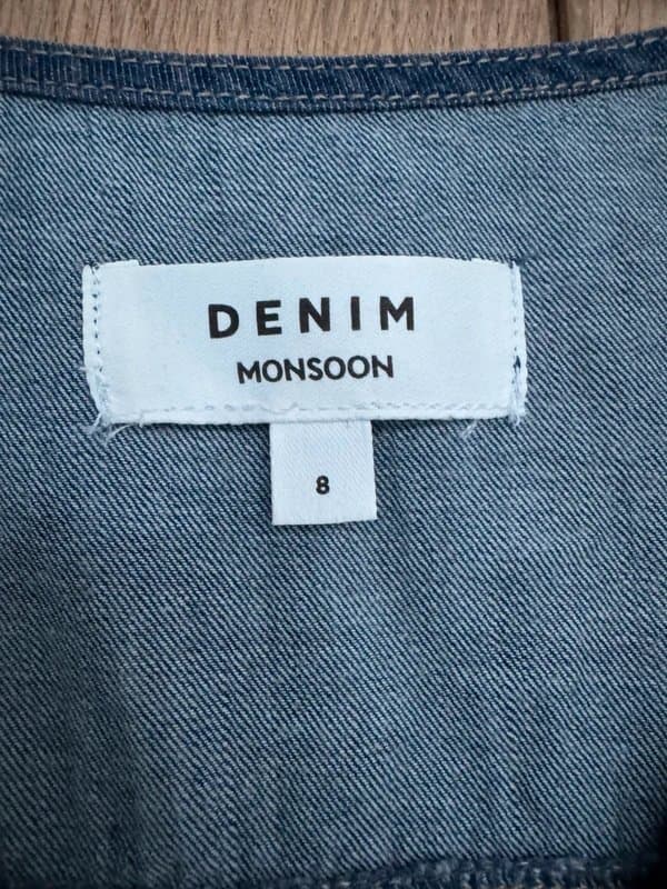 Monsoon Monsoon Denim Button Down Midi Dress - size 8