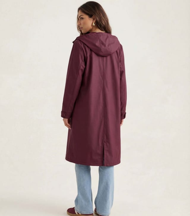 Urban Bliss Women's Burgundy Rubberised Raincoat Urban Bliss New Look - 3