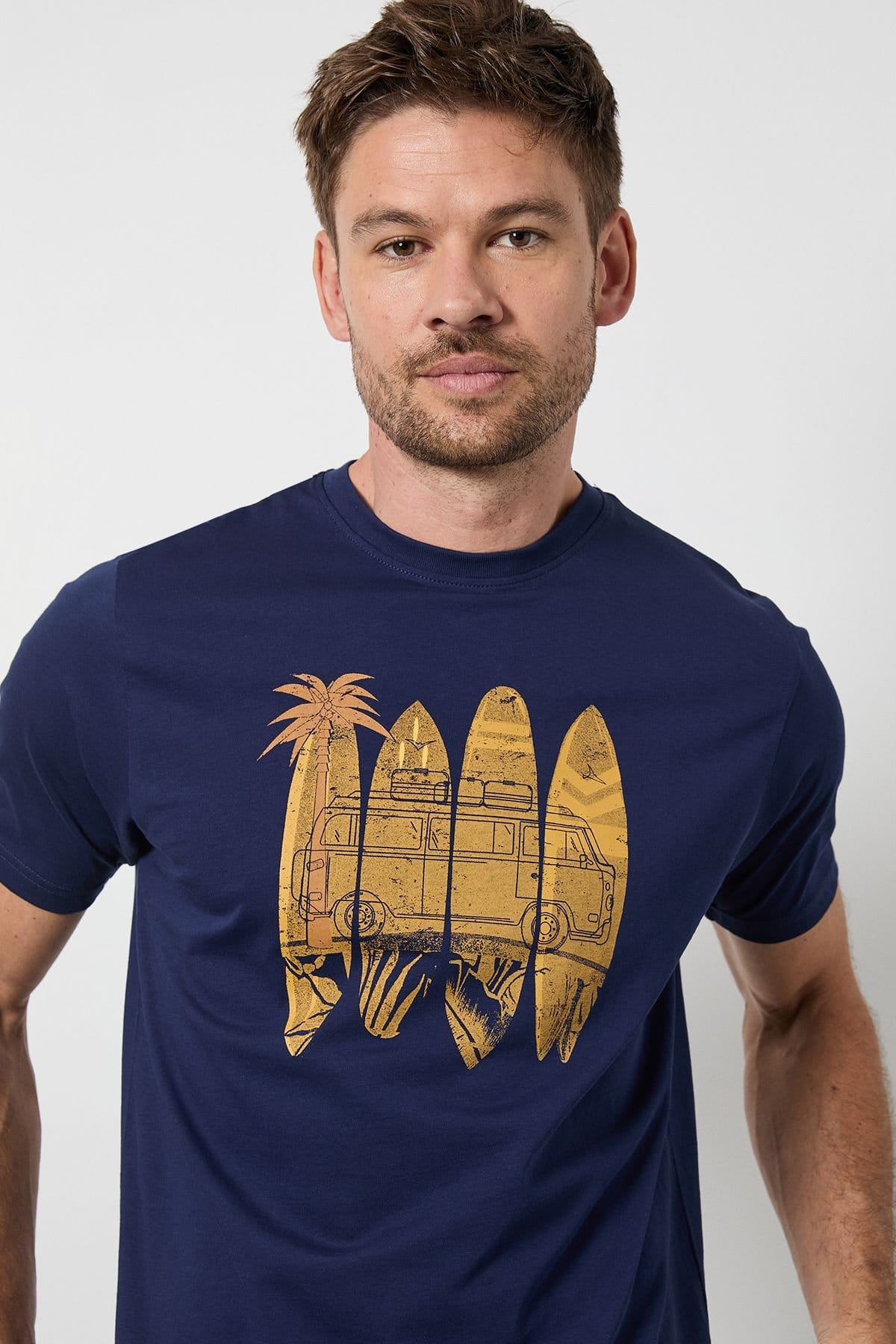 Maine Maine Men's Navy Surf & Camper Printed T-Shirt - 4