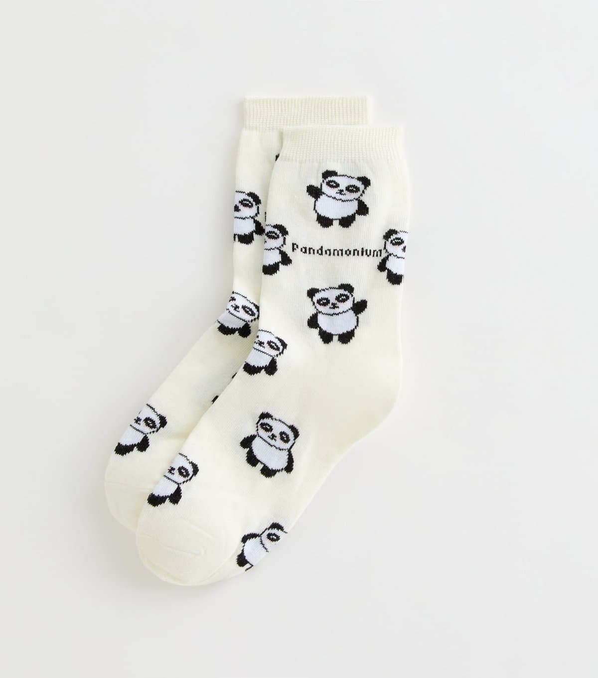 New Look New Look Cream Panda Socks