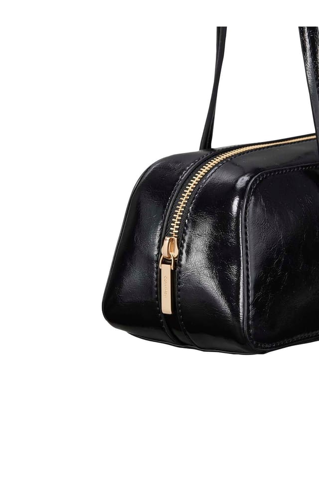 Calvin Klein Calvin Klein Women's Foil Logo Glossy Bauletto Bag Black - 2