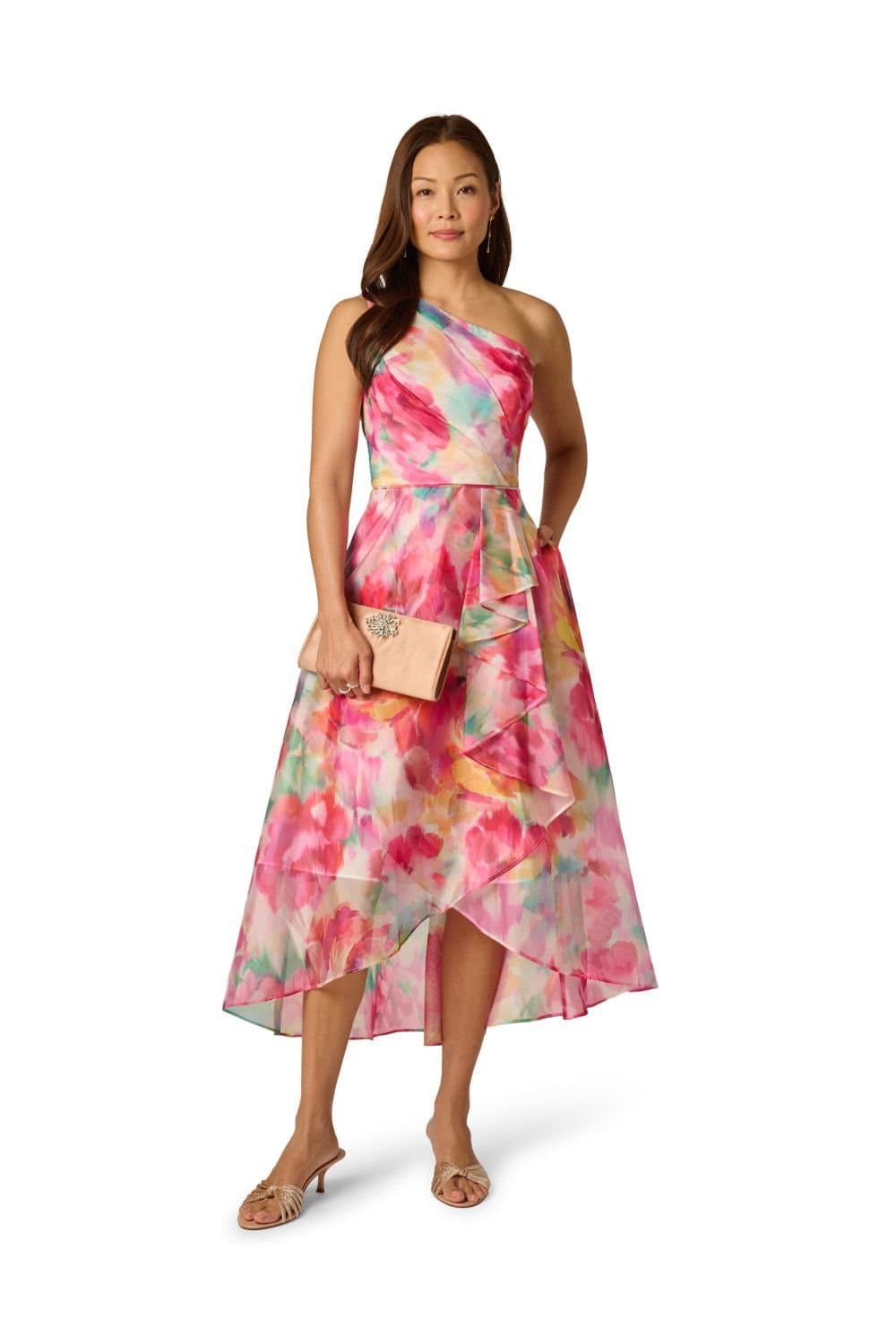 Adrianna Papell Adrianna Papell Women's Printed High-Low Dress