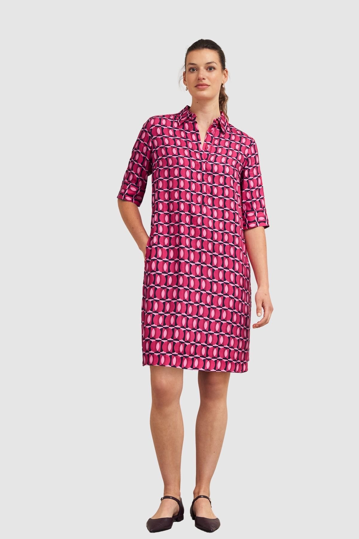 Hobbs London Hobbs London Women's Marciella Printed Mini Dress in Fuchsia - 1