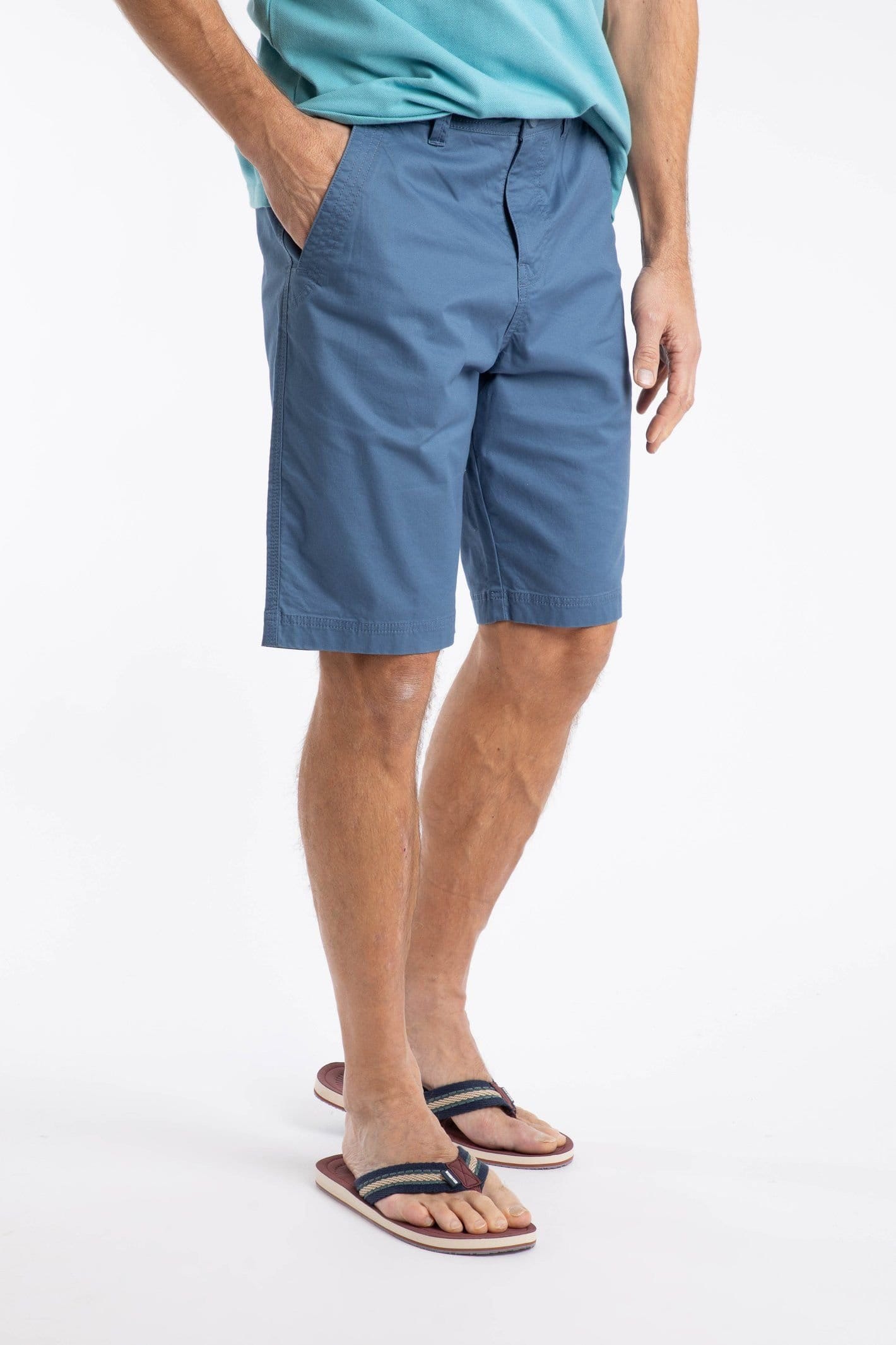 Weird Fish Weird Fish Men's Rayburn Cotton Flat Front Shorts in Blue - 4