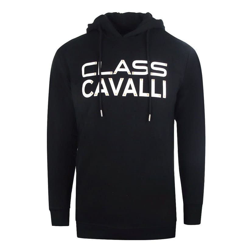 Cavalli Class Cavalli Class Men's Reverse Logo Black Hoodie - 1