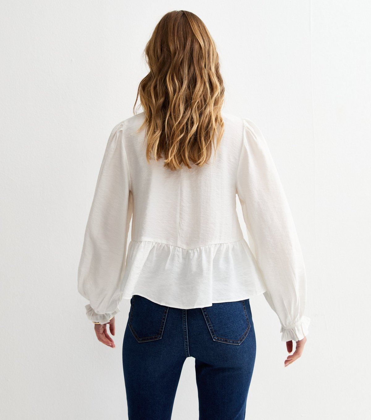 New Look Women's White Lace Insert Frill Neck Blouse New Look - 4