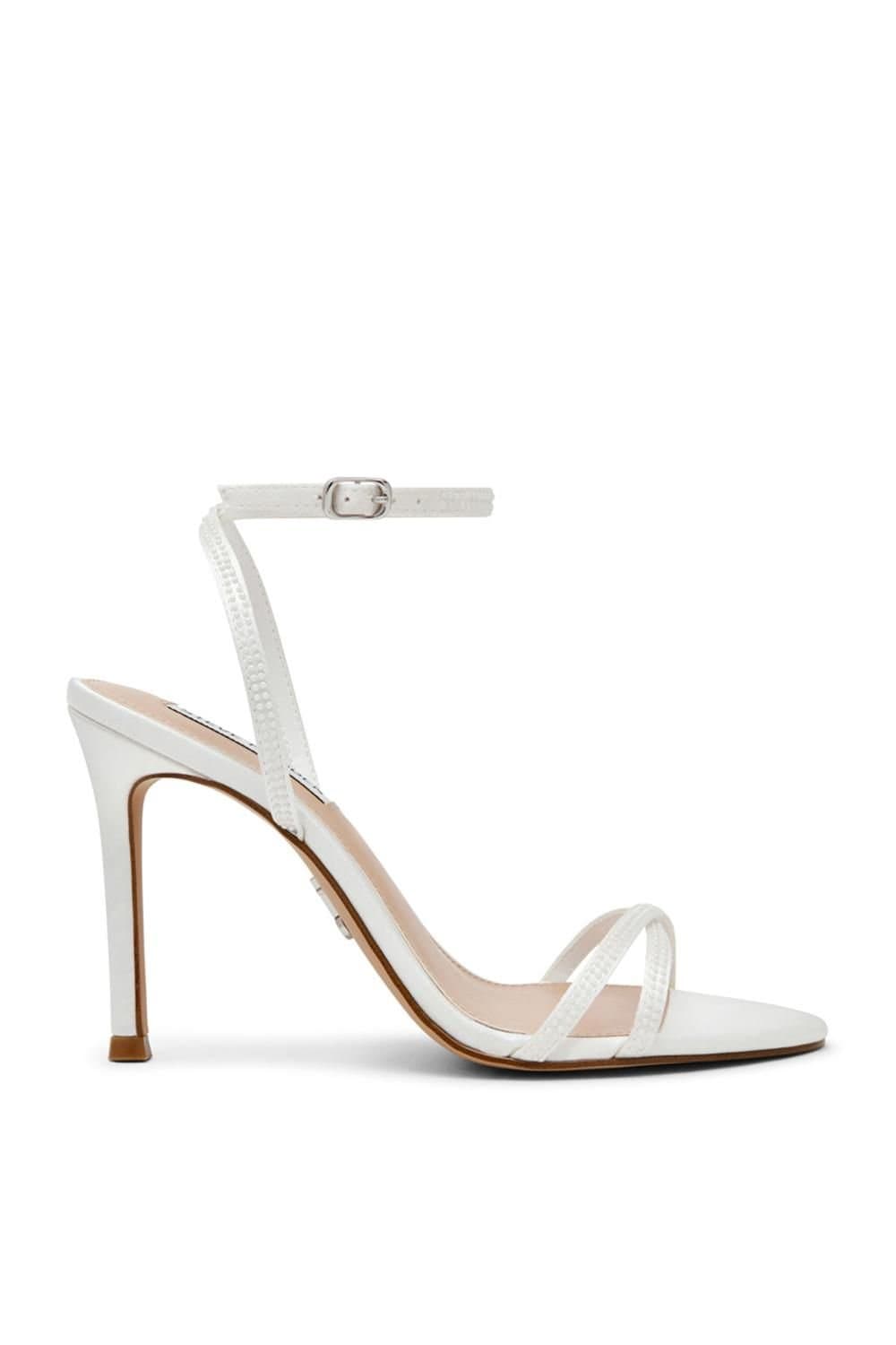 Steve Madden Steve Madden White Fabric Heels