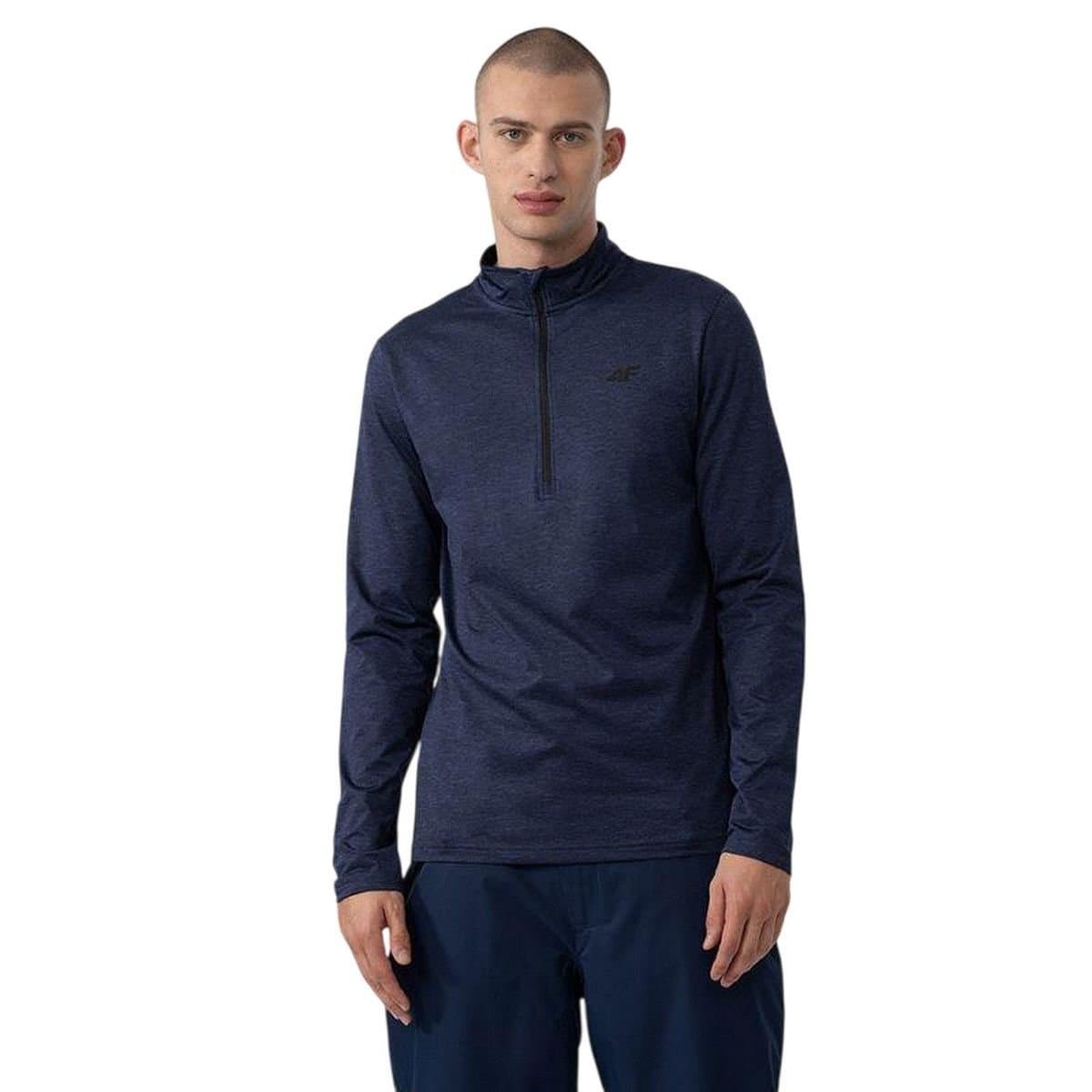 4F 4F Men's AW23UBRUM036 Brushed Thermoactive Sweatshirt in Navy
