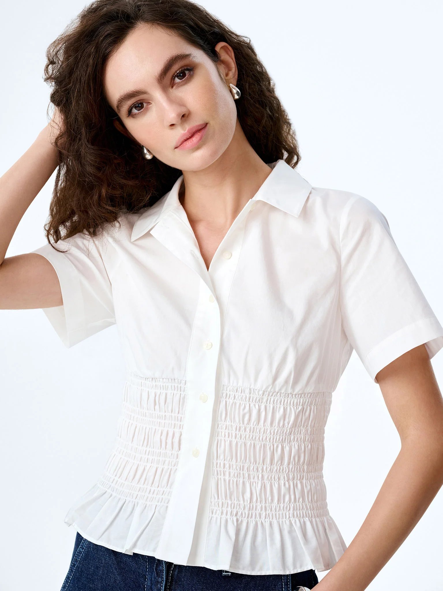 OMNES Merida Blouse in White - 3