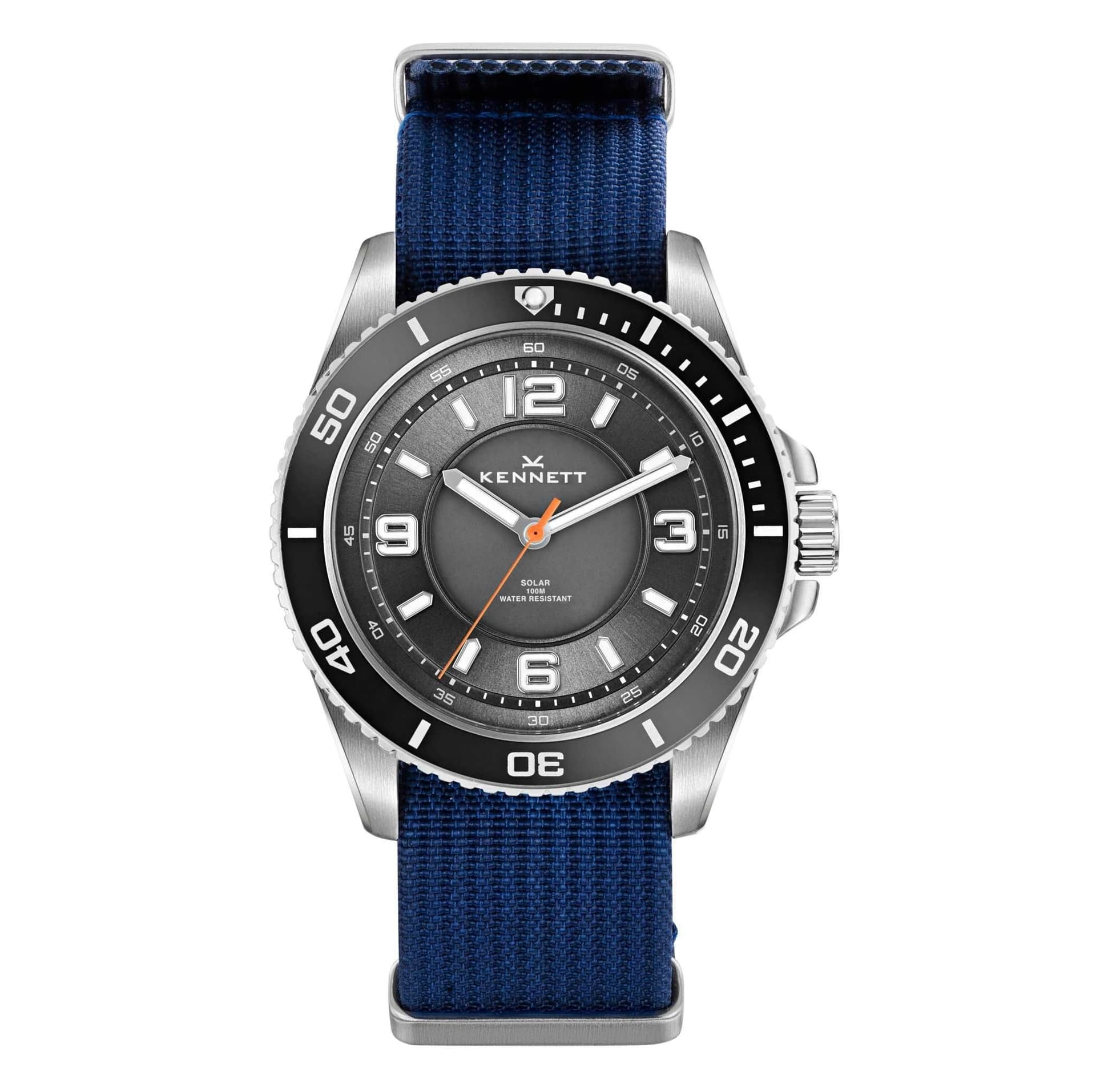 Kennett Kennett Men's Solaxplorer Solar-Powered Adventure Watch with Fabric Straps in Navy
