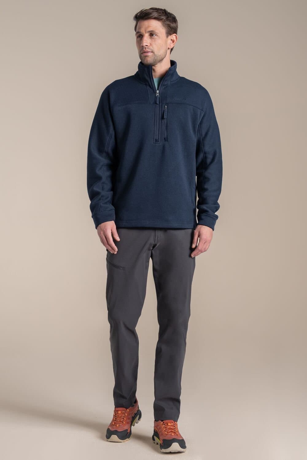 Craghoppers Craghoppers Men's Torney Half-Zip Knit-Look Insulating Active Fleece in Navy