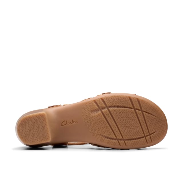Clarks Clarks Women's Emily2 Rose Tan Leather Heeled Sandals in Brown - 3
